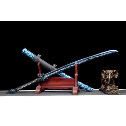 Authentic Longquan live broadcast of the same Longyuan Han sword high manganese steel one-piece forging Tang horizontal sword collection gift unsharpened
