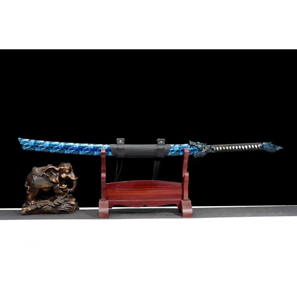 Authentic Longquan live broadcast of the same Longyuan Han sword high manganese steel one-piece forging Tang horizontal sword collection gift unsharpened