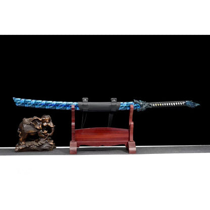 Authentic Longquan live broadcast of the same Longyuan Han sword high manganese steel one-piece forging Tang horizontal sword collection gift unsharpened