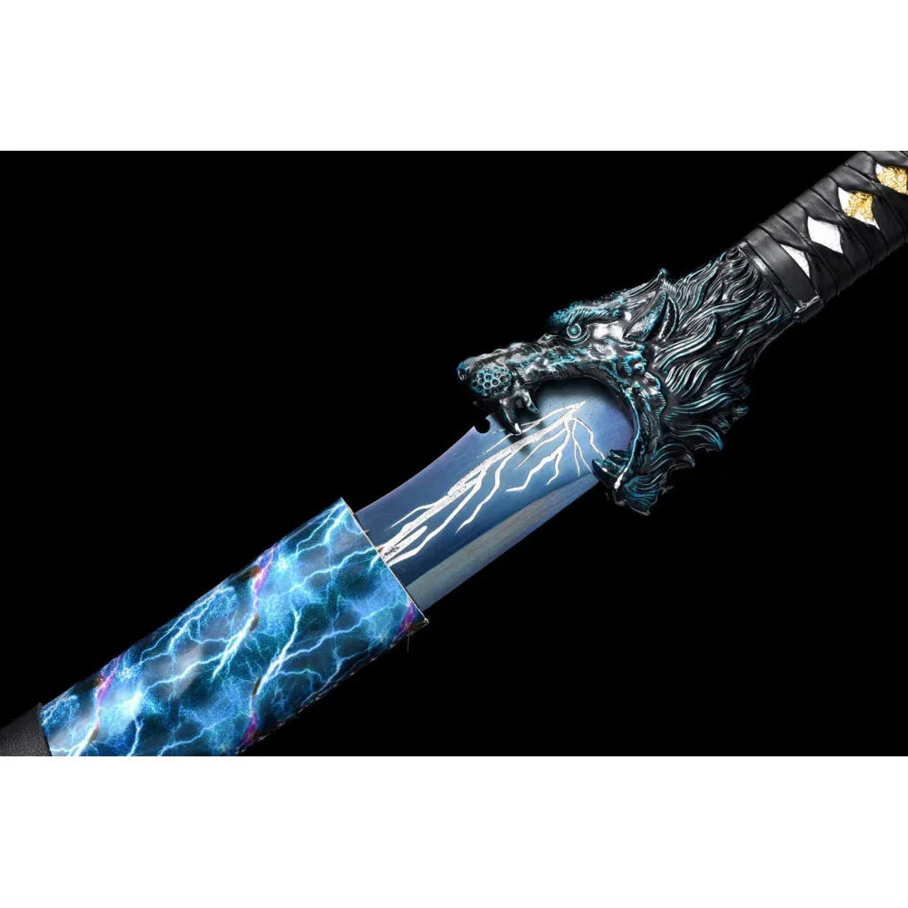 Authentic Longquan live broadcast of the same Longyuan Han sword high manganese steel one-piece forging Tang horizontal sword collection gift unsharpened