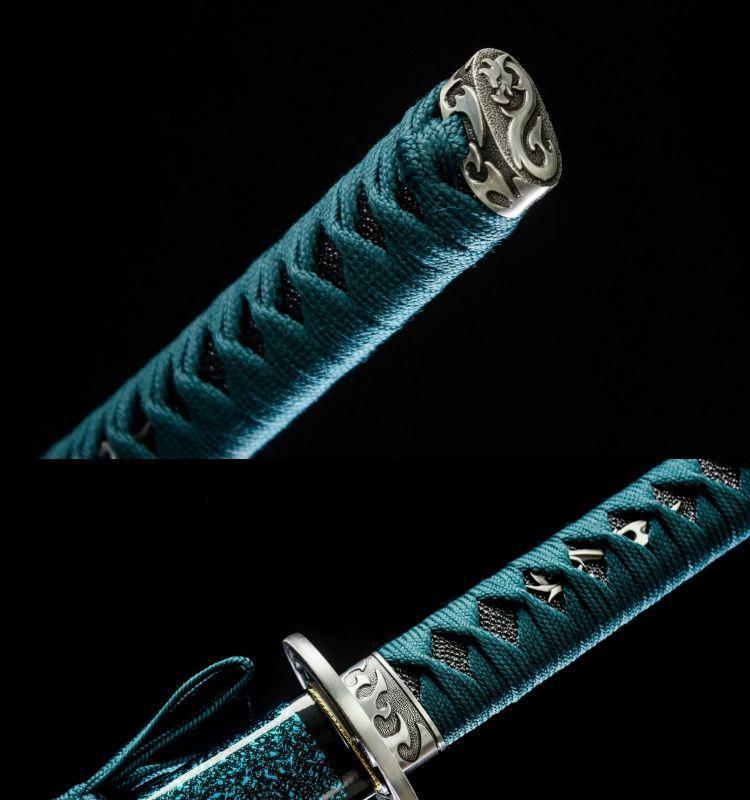 Longquan sword handmade 1060 high manganese steel sword Japanese command sword one-piece forged hard sword unsharpened