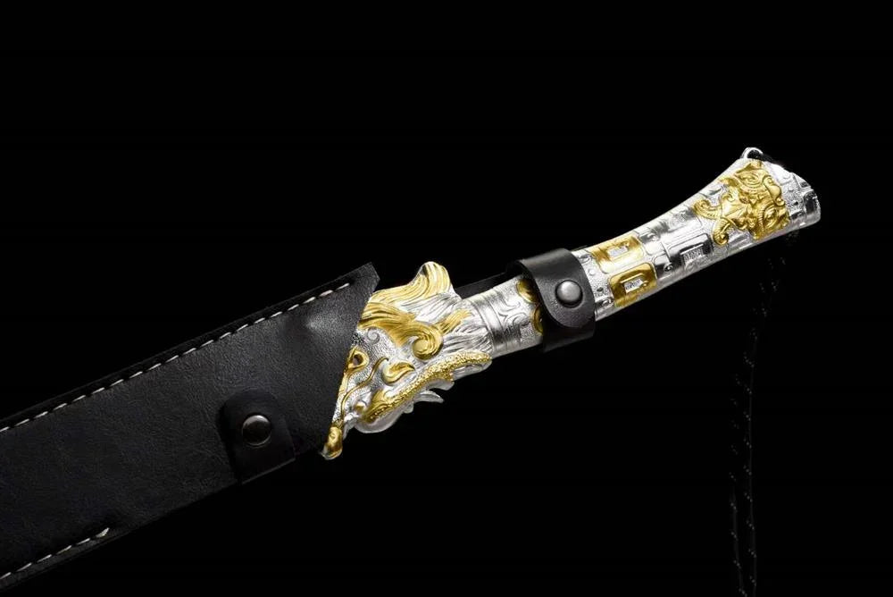 Longquan City Collection of Swords Hard Swords Golden Dragon Silver Dragon War Sword Portable One-piece Sword High Manganese Steel Cold Weapon Unsharpened