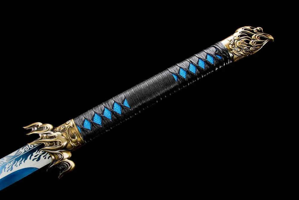 Chinese handmade sword/practical sword/sword/embroidered spring sword/straight sword/cold weapon