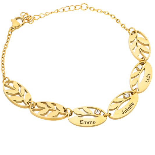 Bracelet Personnalisé à Feuilles Multiples