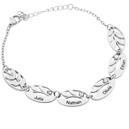 Bracelet Personnalisé à Feuilles Multiples