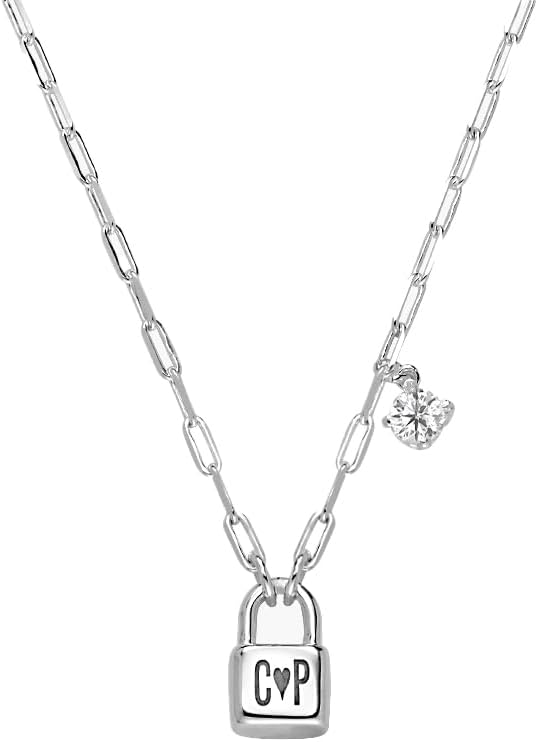 OAK & LUNA - Personalized Initial Lock Necklace with Diamond Options
