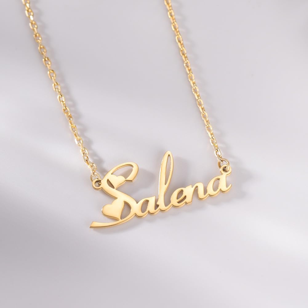 TinyName Custom Name Necklace Personalized 18K Gold Plated Nameplate Customized Jewelry Gift for Women