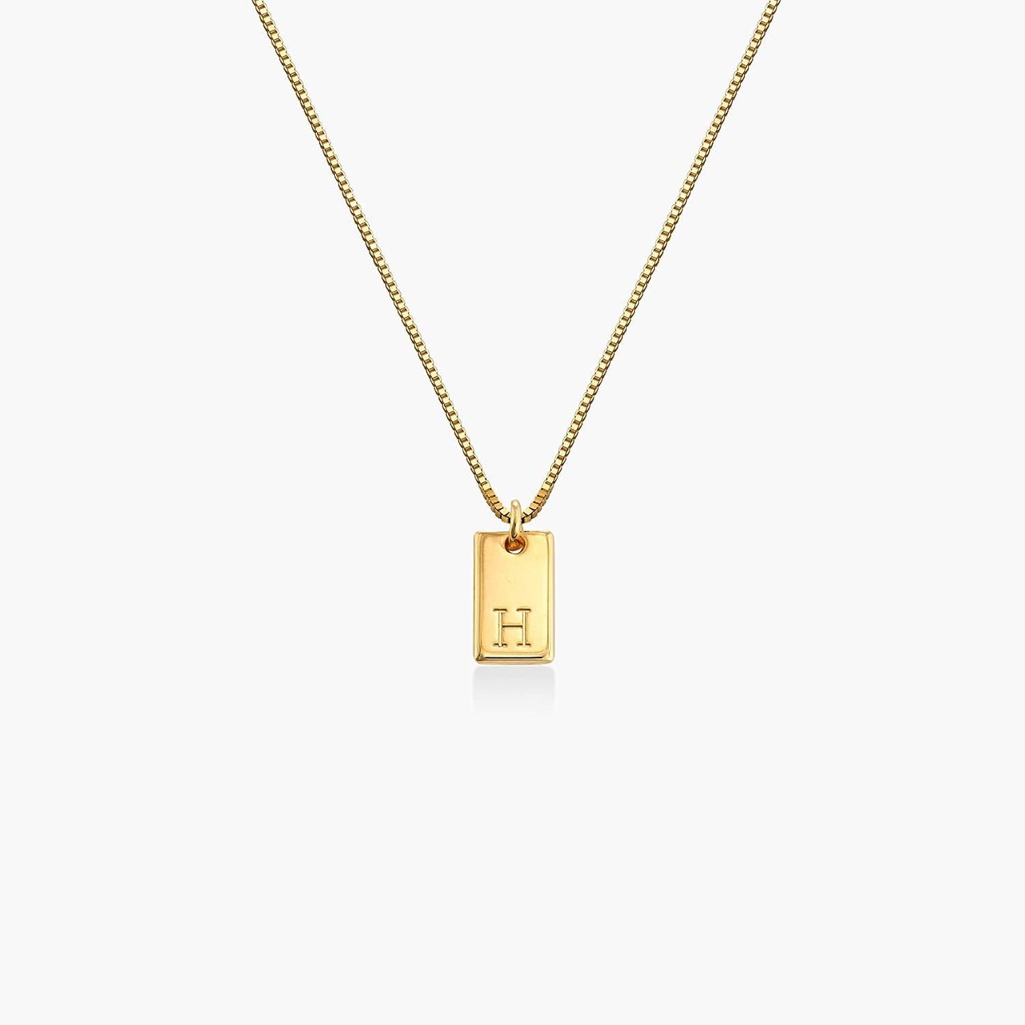 OAK & LUNA - Personalized Willow Tag Initial Necklace with Diamond Option - Dainty Gift for Her, Woman - Custom Jewelry for Christmas, Mother's Day
