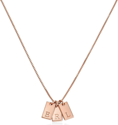 OAK & LUNA - Personalized Willow Tag Initial Necklace with Diamond Option - Dainty Gift for Her, Woman - Custom Jewelry for Christmas, Mother's Day