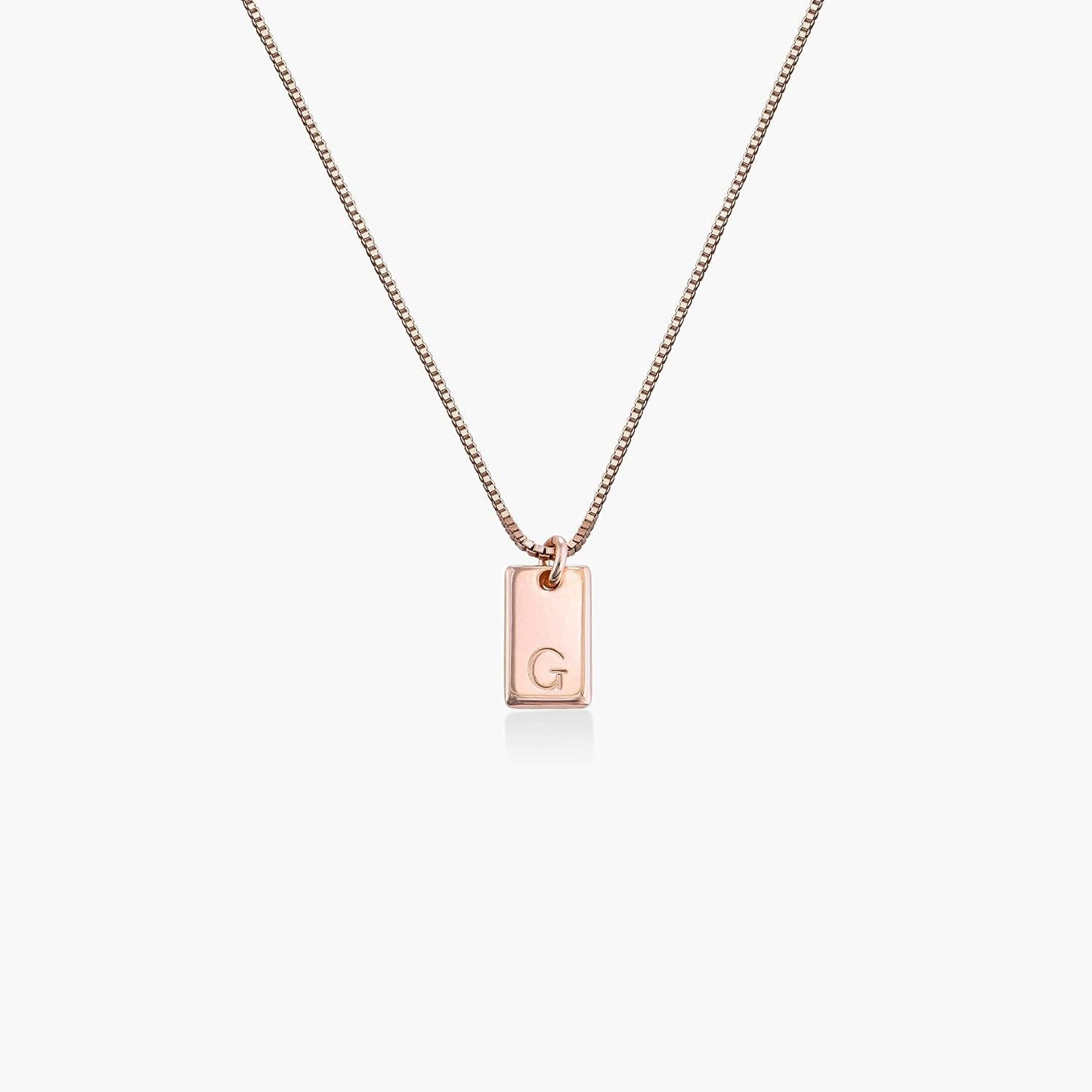 OAK & LUNA - Personalized Willow Tag Initial Necklace with Diamond Option - Dainty Gift for Her, Woman - Custom Jewelry for Christmas, Mother's Day