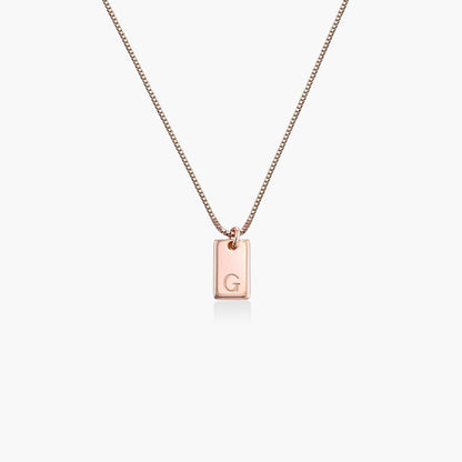 OAK & LUNA - Personalized Willow Tag Initial Necklace with Diamond Option - Dainty Gift for Her, Woman - Custom Jewelry for Christmas, Mother's Day