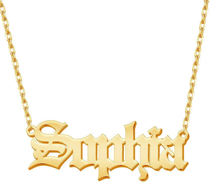 TinyName Custom Name Necklace Personalized 18K Gold Plated Nameplate Customized Jewelry Gift for Women