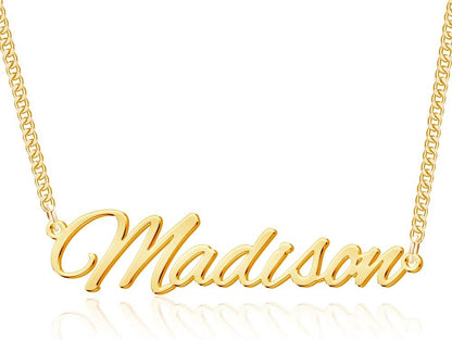 TinyName Custom Name Necklace Personalized 18K Gold Plated Nameplate Customized Jewelry Gift for Women