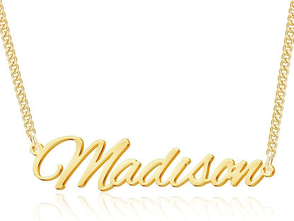 TinyName Custom Name Necklace Personalized 18K Gold Plated Nameplate Customized Jewelry Gift for Women