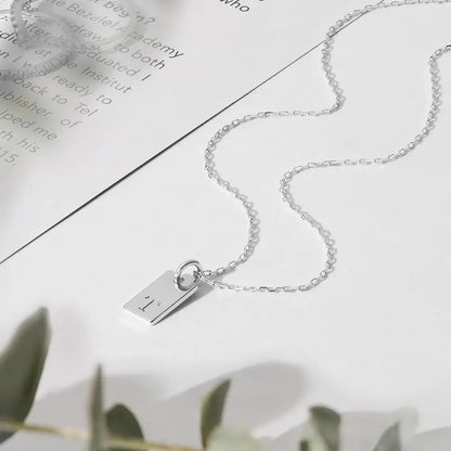 OAK & LUNA - Personalized Willow Tag Initial Necklace with Diamond Option - Dainty Gift for Her, Woman - Custom Jewelry for Christmas, Mother's Day
