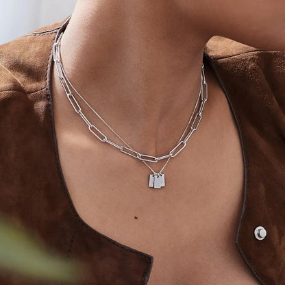 OAK & LUNA - Personalized Willow Tag Initial Necklace with Diamond Option - Dainty Gift for Her, Woman - Custom Jewelry for Christmas, Mother's Day