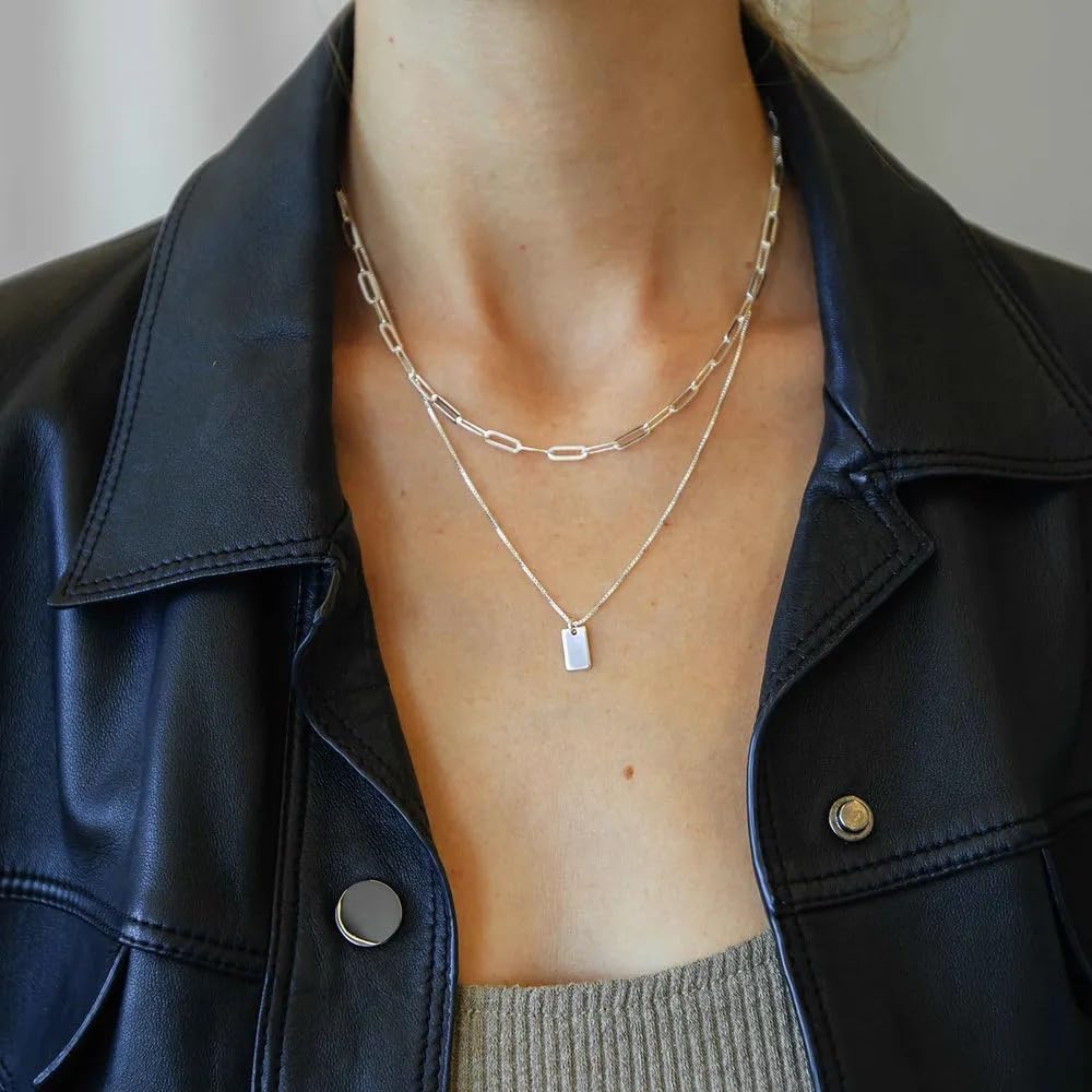 OAK & LUNA - Personalized Willow Tag Initial Necklace with Diamond Option - Dainty Gift for Her, Woman - Custom Jewelry for Christmas, Mother's Day