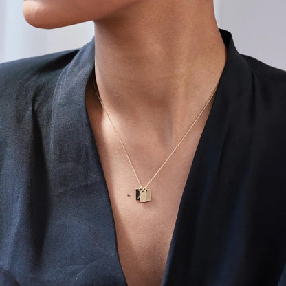 OAK & LUNA - Personalized Willow Tag Initial Necklace with Diamond Option - Dainty Gift for Her, Woman - Custom Jewelry for Christmas, Mother's Day