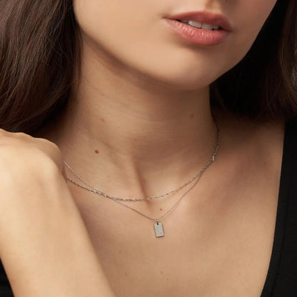 OAK & LUNA - Personalized Willow Tag Initial Necklace with Diamond Option - Dainty Gift for Her, Woman - Custom Jewelry for Christmas, Mother's Day