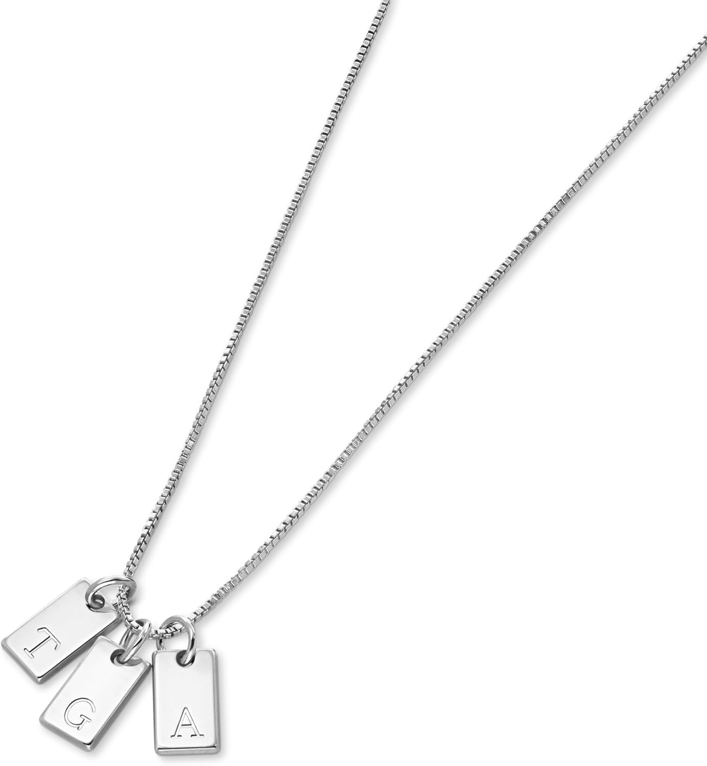 OAK & LUNA - Personalized Willow Tag Initial Necklace with Diamond Option - Dainty Gift for Her, Woman - Custom Jewelry for Christmas, Mother's Day
