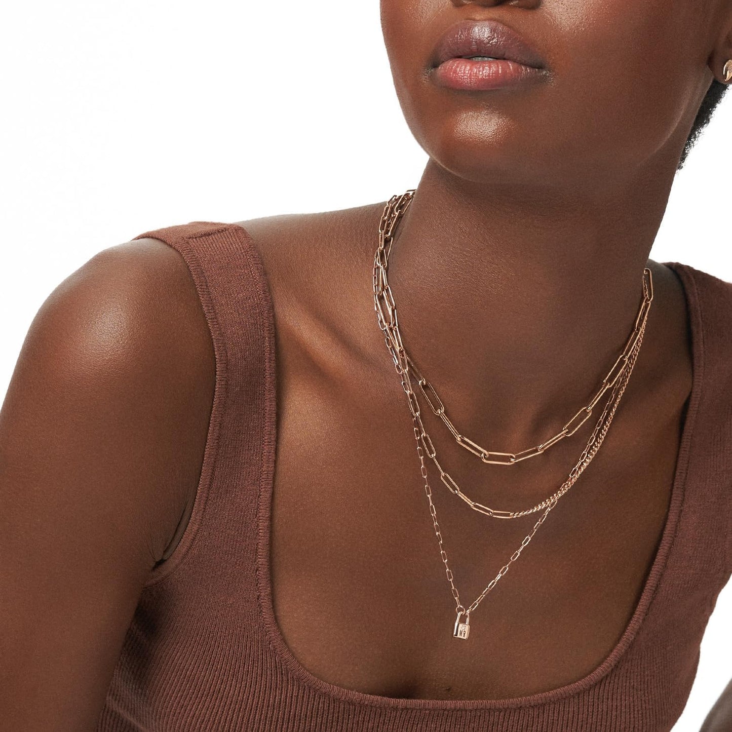 OAK & LUNA - Personalized Initial Lock Necklace with Diamond Options