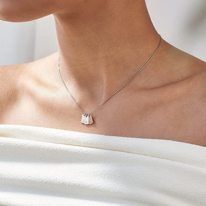 OAK & LUNA - Personalized Willow Tag Initial Necklace with Diamond Option - Dainty Gift for Her, Woman - Custom Jewelry for Christmas, Mother's Day